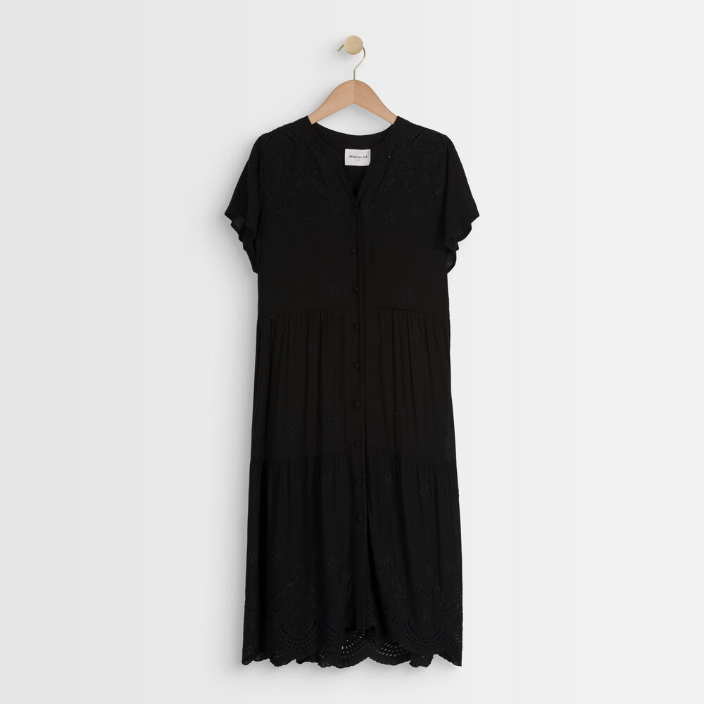 Loumea black embroidered dress noir.