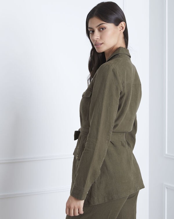 Farah khaki linen safari jacket kaki.
