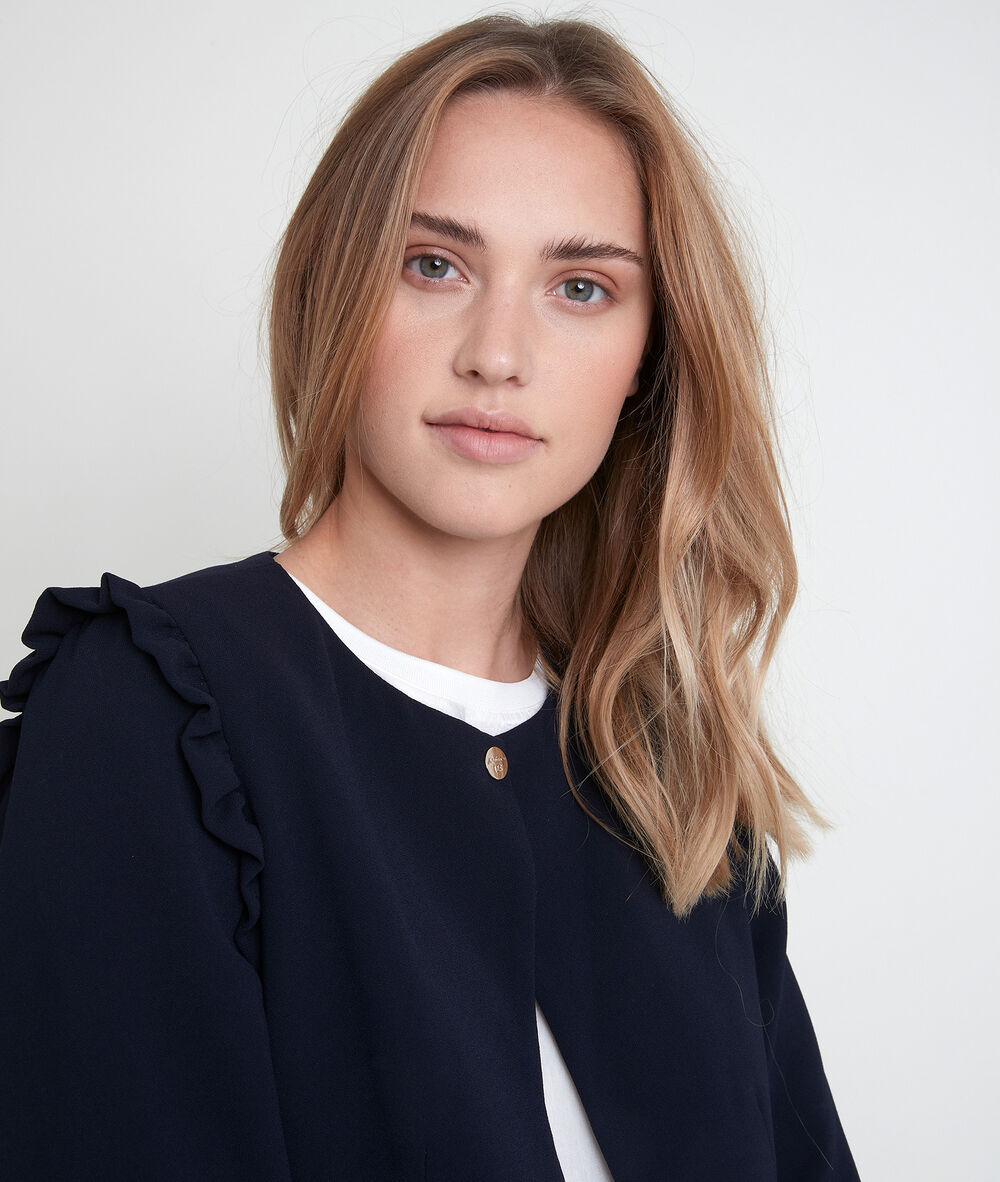 Philise navy crepe jacket marine.