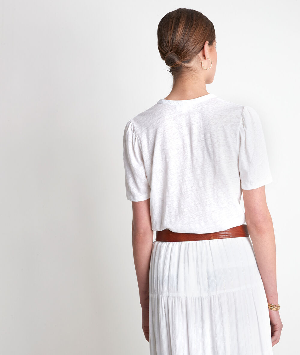 Ilouise ecru linen t-shirt ecru.