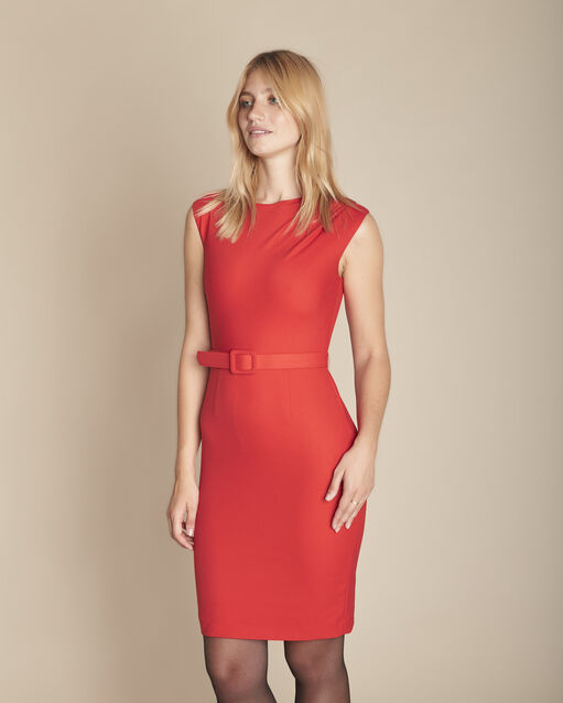Idalie draped and belted red dress (1) - Maison 123