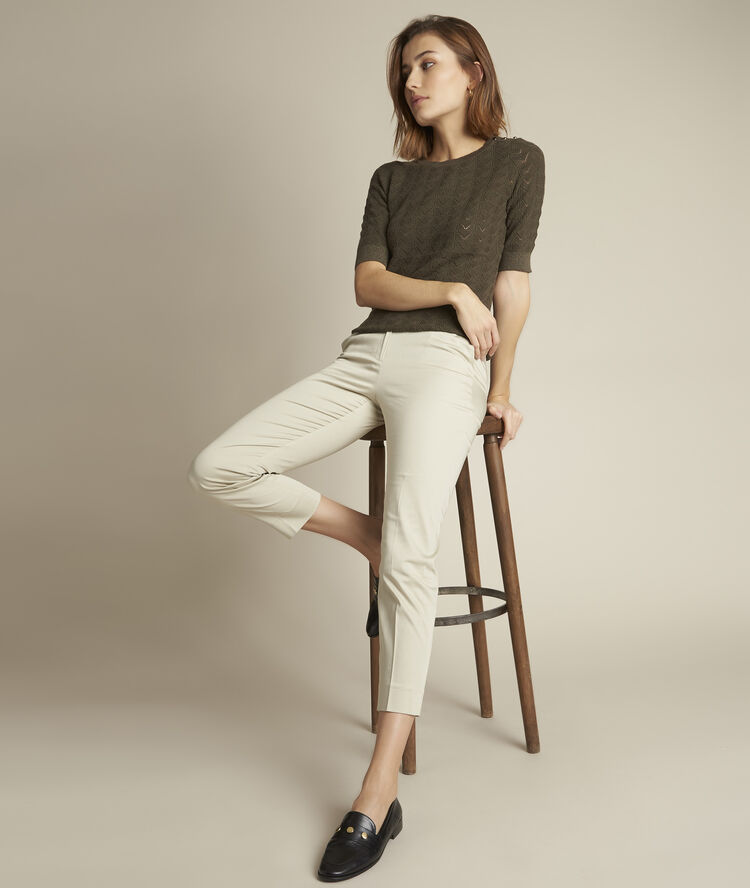 Rubis beige cigarette trousers putty.