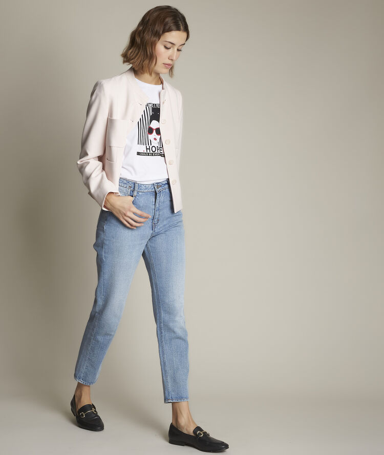 River screen-print t-shirt white.