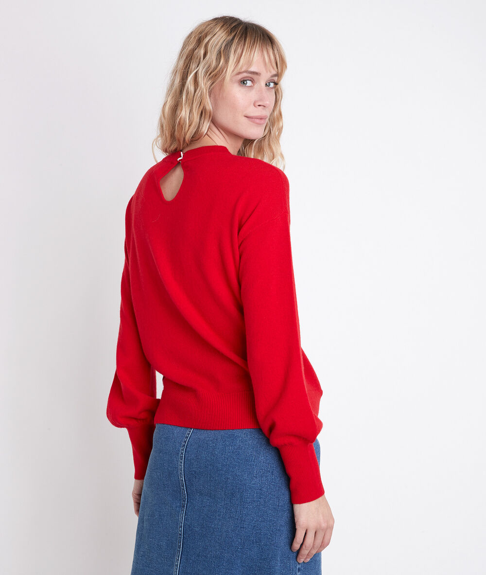 Alanis red wool and cashmere jumper rouge.