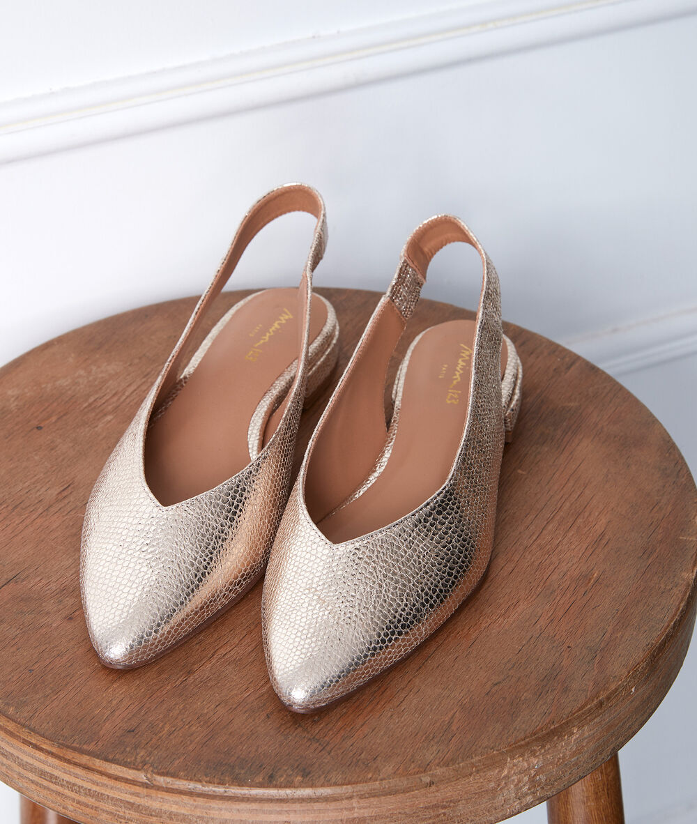 Gigi gold-coloured ballet flats or.