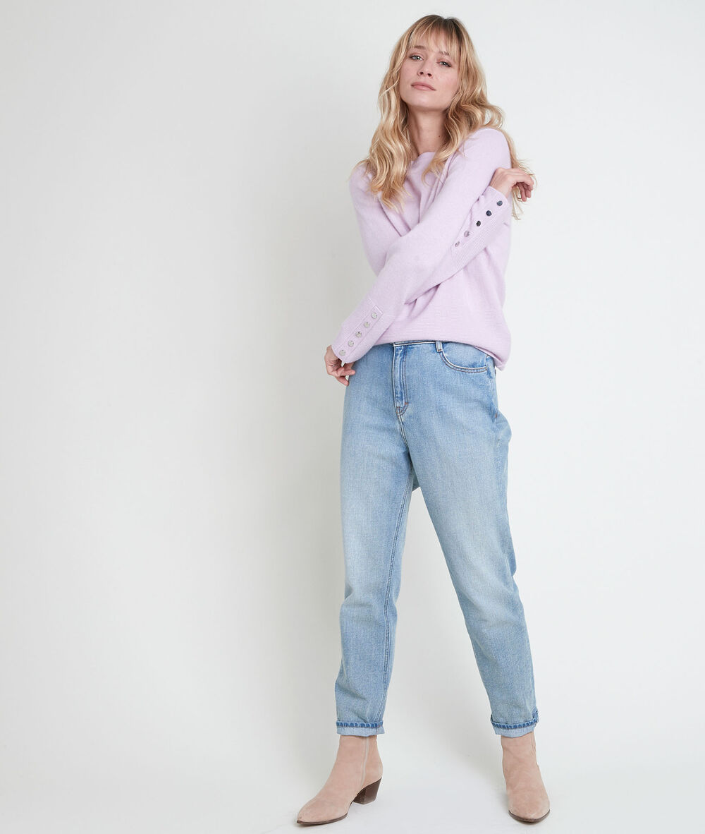 River mauve cashmere pullover mauve pâle.