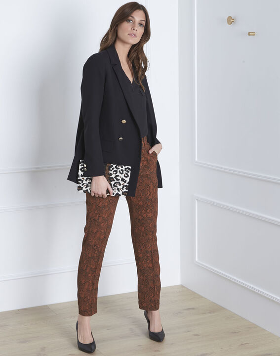 Gerende mahogany snakeskin print trousers | 1-2-3 Gerende mahogany snakeskin print trousers PhotoZ | 1-2-3