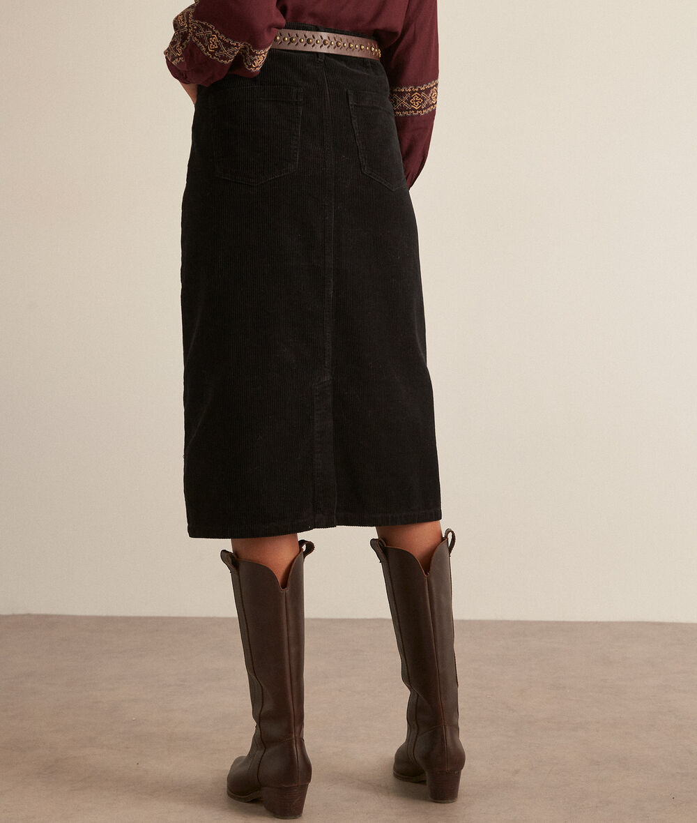 KAYNE black corduroy pencil skirt PhotoZ | 1-2-3