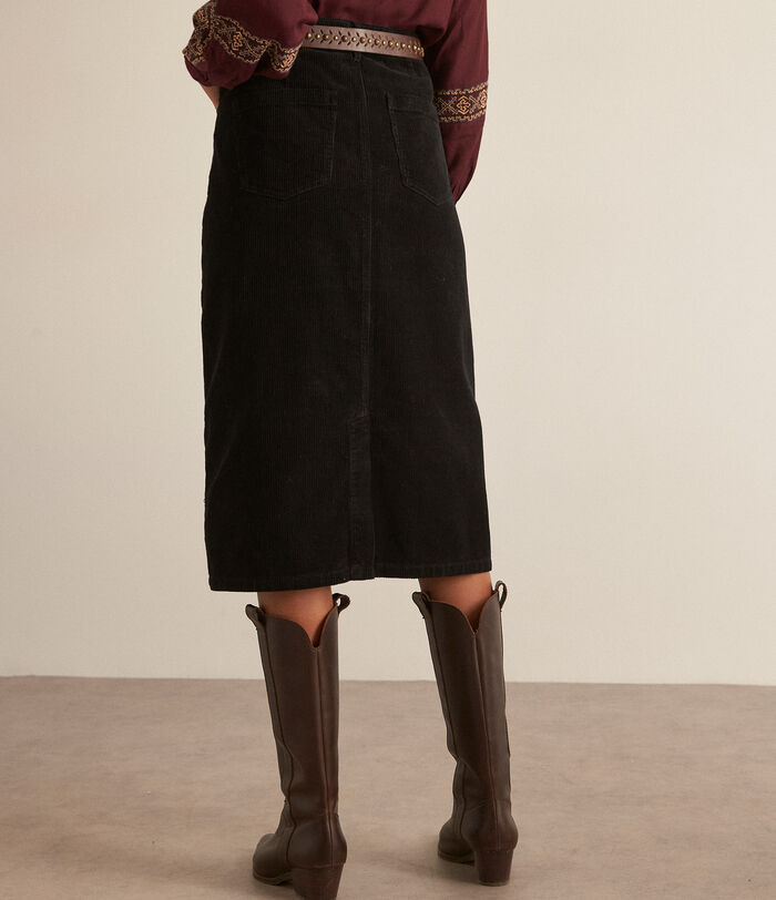 KAYNE black corduroy pencil skirt PhotoZ | 1-2-3