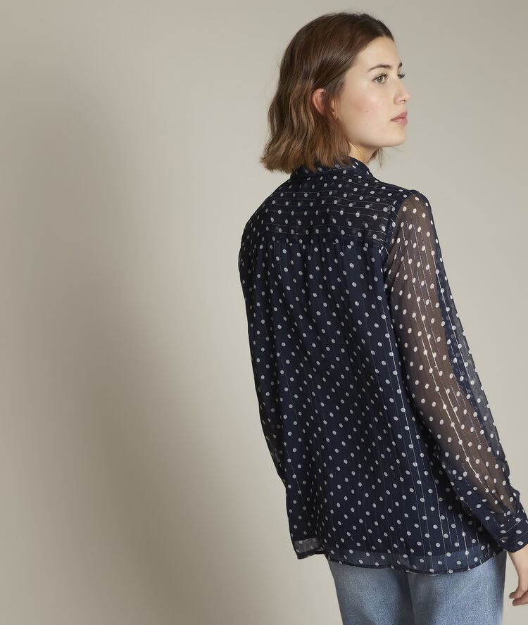 Evita polka dot blouse navy blue.