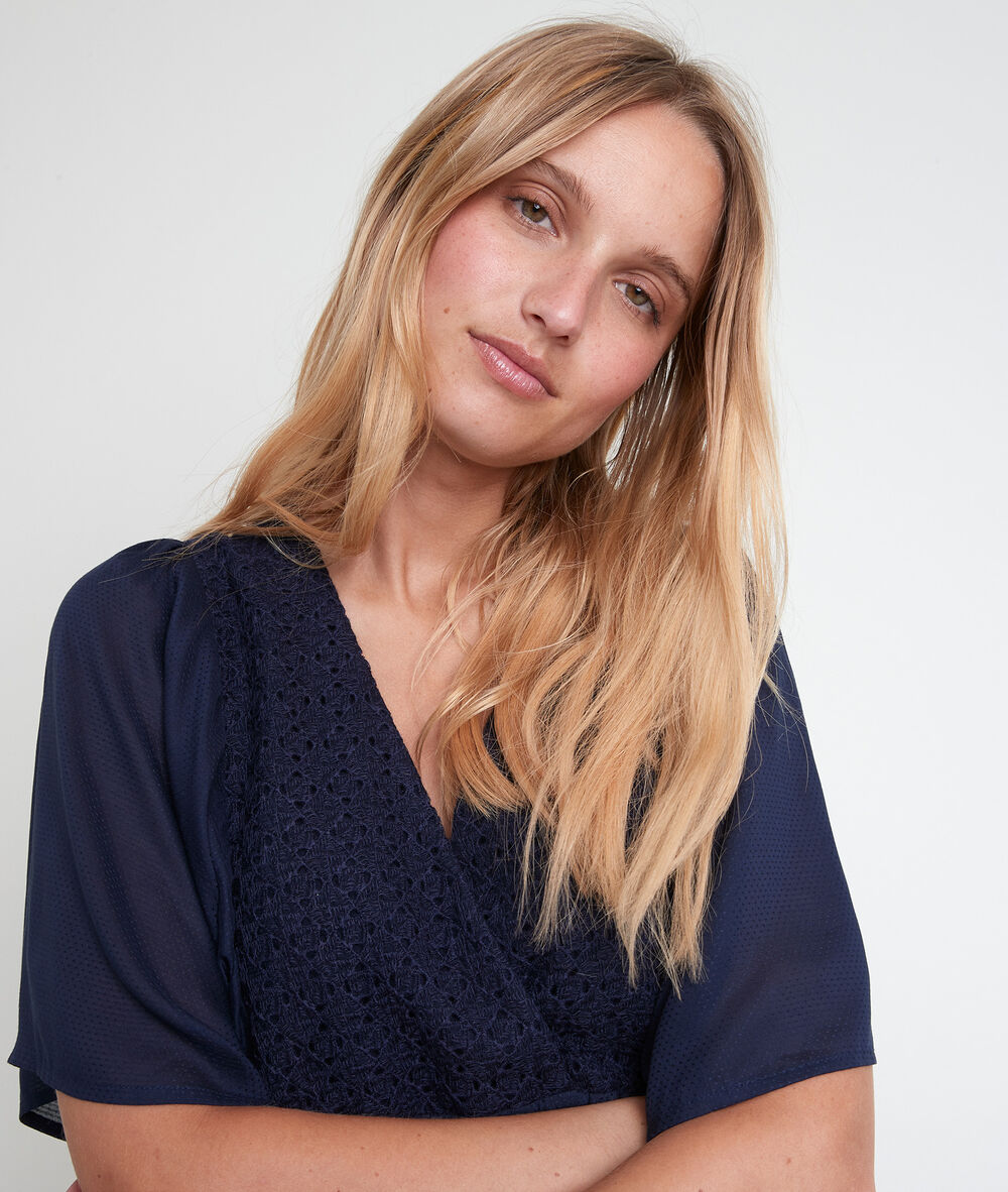 Lauretta blue embroidered dress encre.