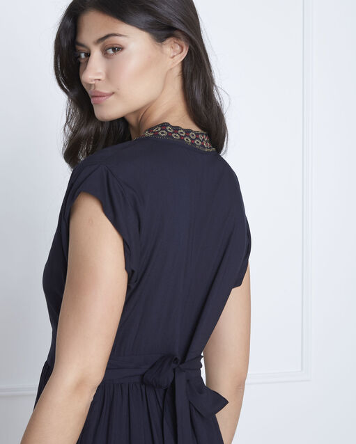 Liberté navy embroidered dress navy.