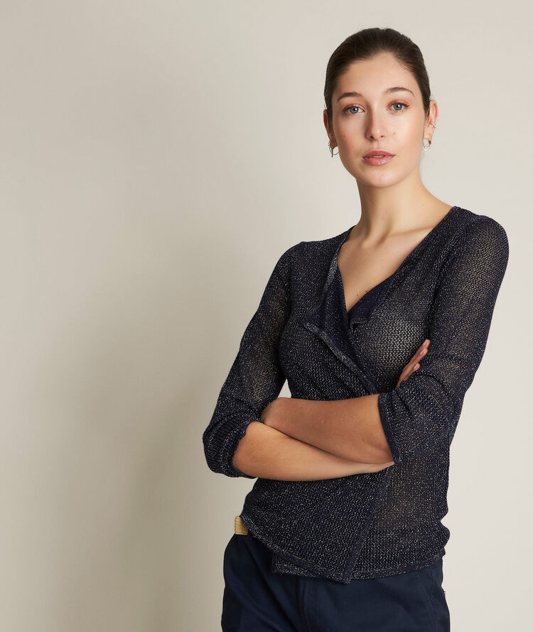 Noisette navy openwork cardigan navy blue.