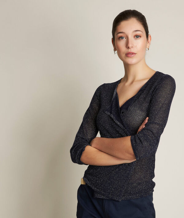 Noisette navy openwork cardigan | 1-2-3 Noisette navy openwork cardigan PhotoZ | 1-2-3