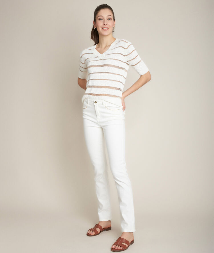 The original 123: sonia white straight leg jeans  off-white.