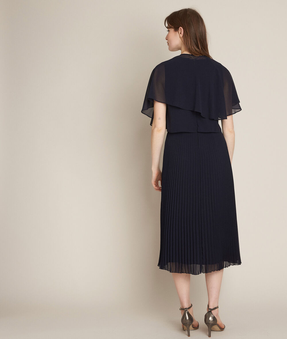 Ornella pleated midi dress violet.