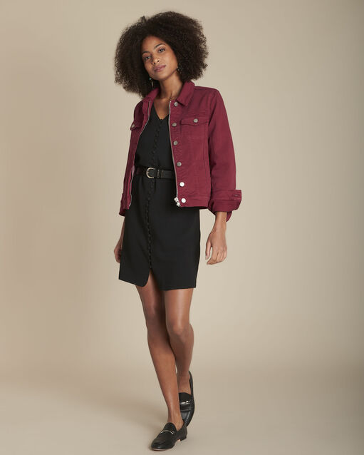 Isaure black dress with covered buttons (2) - Maison 123