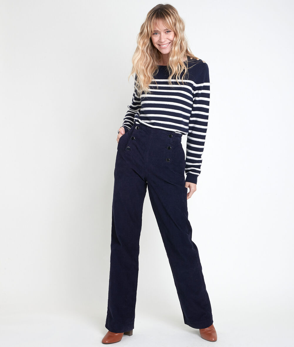 Hubert corduroy sailor trousers marine.