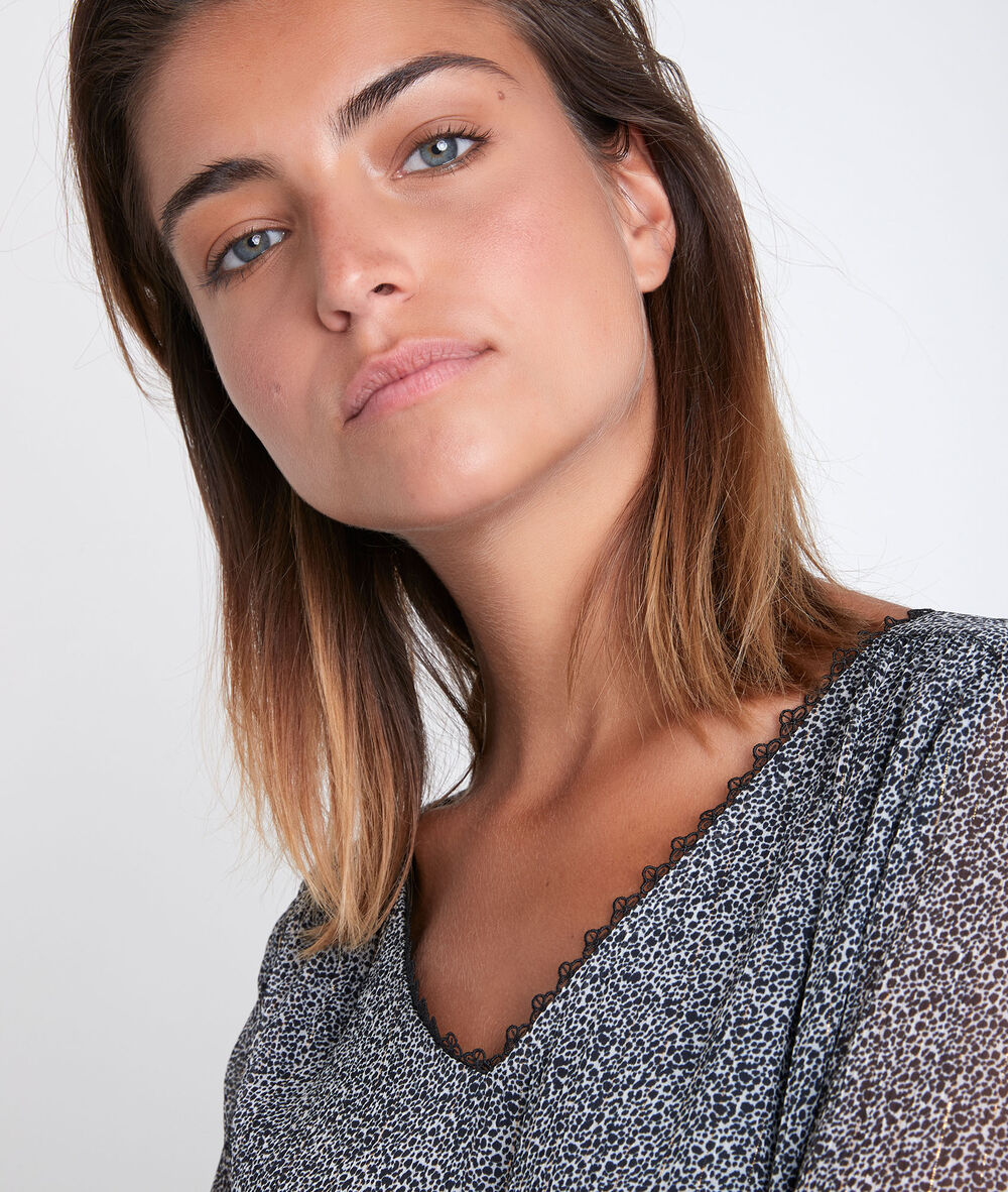 Noce lurex printed dress anthracite.