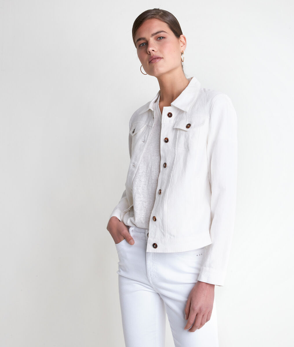 Clem ecru short linen jacket | 1-2-3 Clem ecru short linen jacket PhotoZ | 1-2-3
