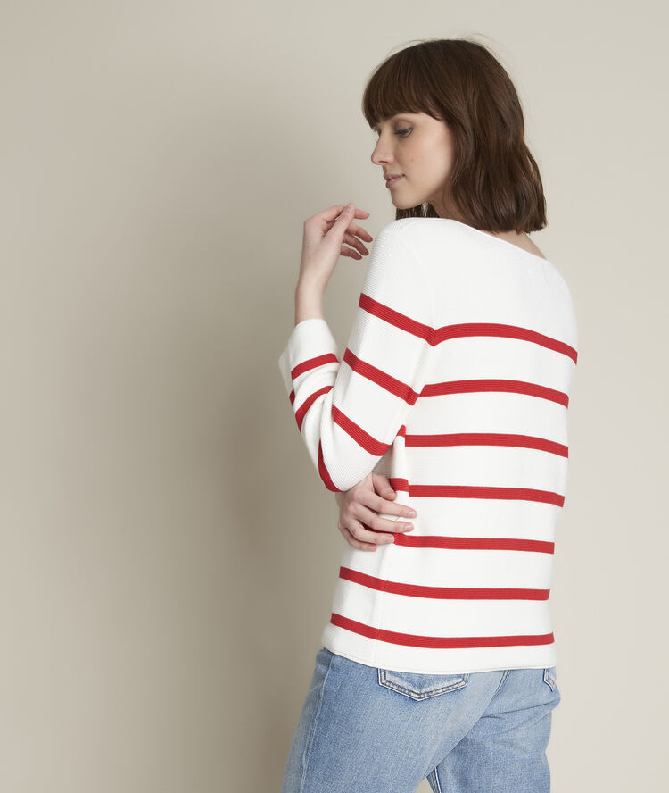 Nacadamia striped ottoman jumper strawberry.