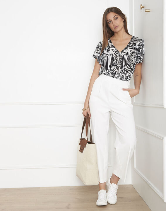 Villiers black and white foliage print blouse | 1-2-3 Villiers black and white foliage print blouse PhotoZ | 1-2-3