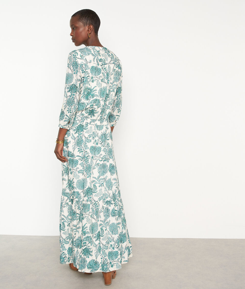 Laly green printed maxi dress  PhotoZ | 1-2-3