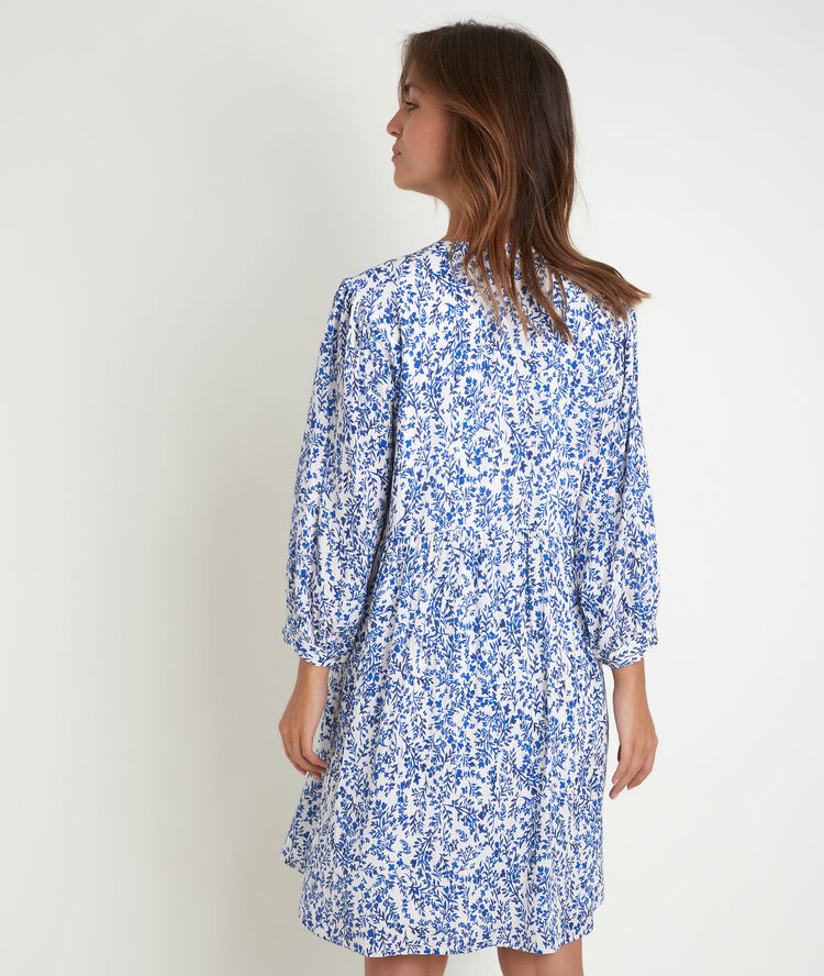 Calypso floral print dress ecru.