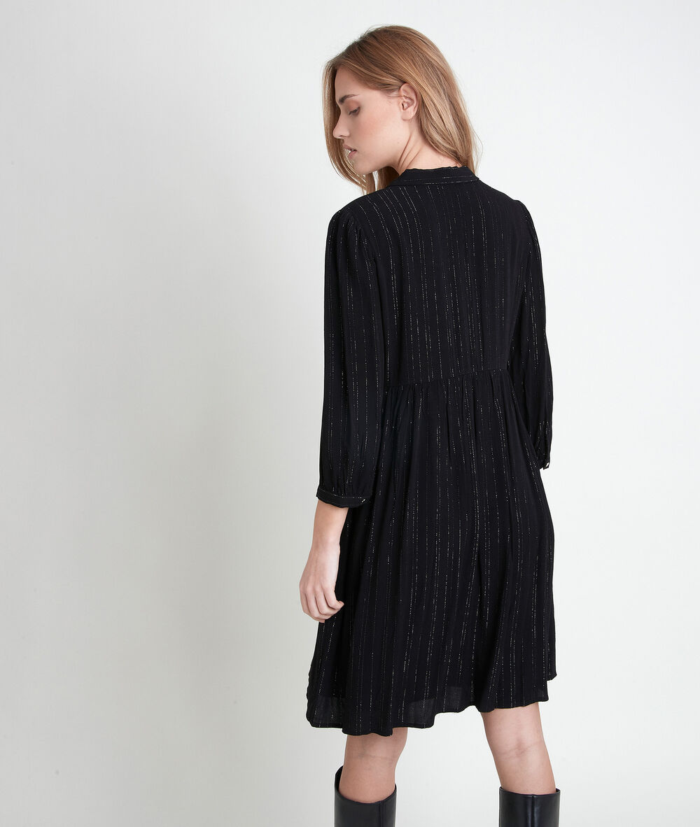 Lana lurex shirt dress noir.