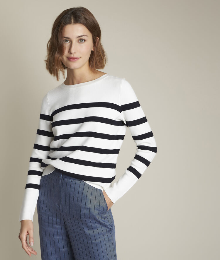 Dinard striped pullover white.