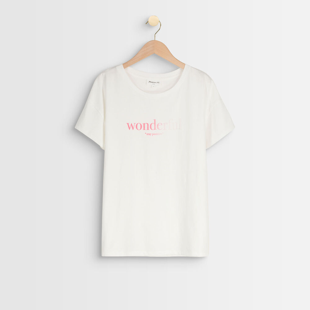 Ilona ecru screen-printed t-shirt ecru.