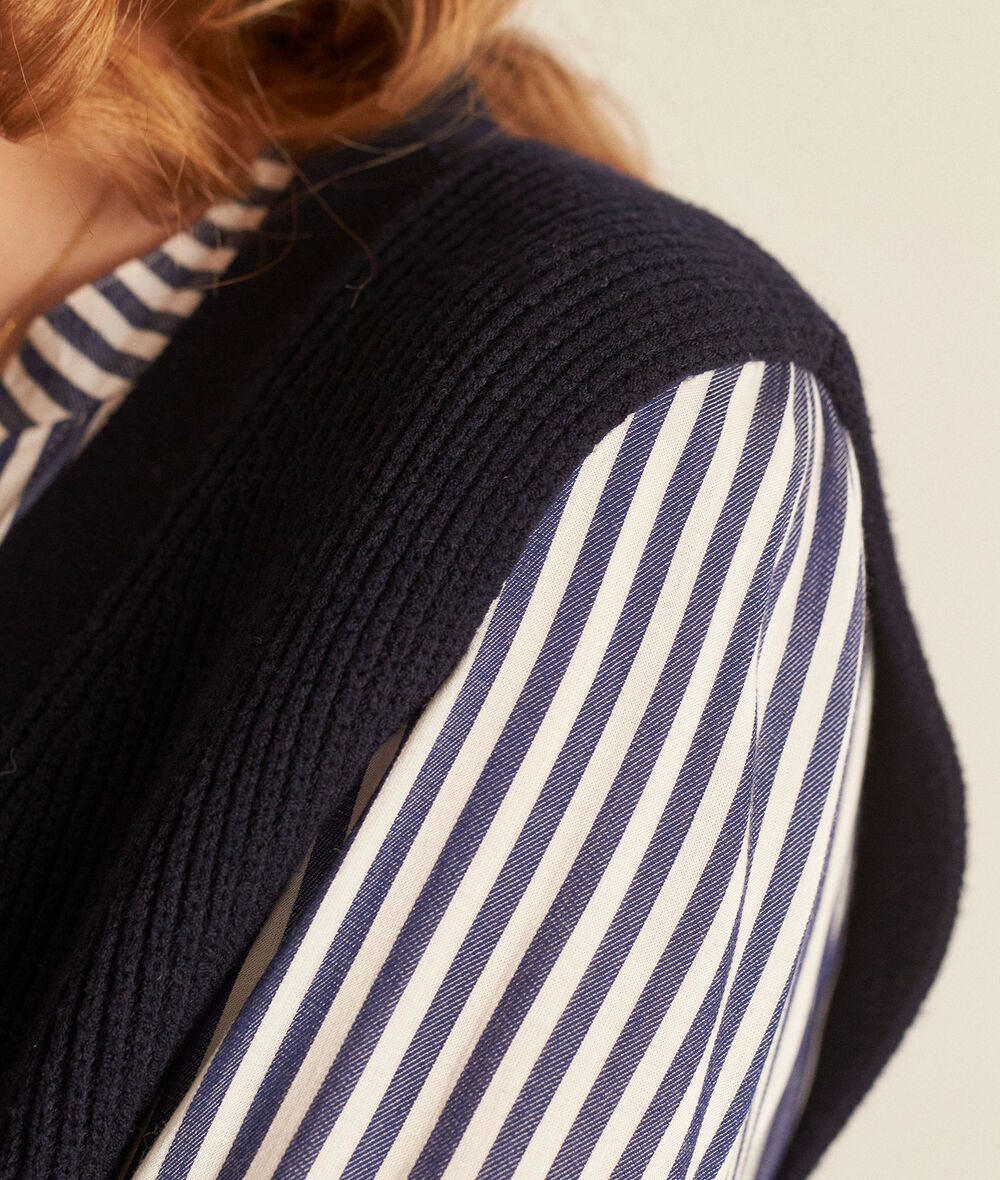 Pacome navy eco-friendly knitted sleeveless jumper PhotoZ | 1-2-3