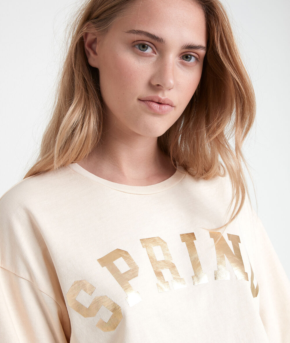 Itak bis yellow organic cotton t-shirt vanille.