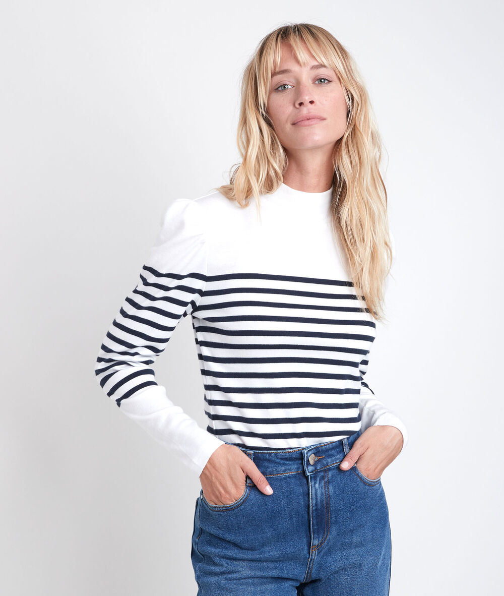 Dawson striped top ecru.