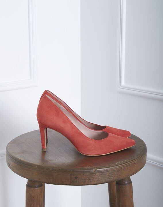 Kelly coral-coloured suede look high heels | 1-2-3 Kelly coral-coloured suede look high heels PhotoZ | 1-2-3