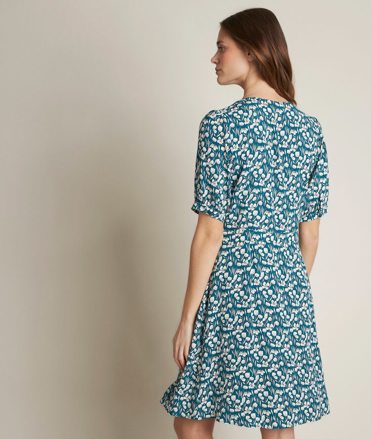 Constance printed dress turquoise.