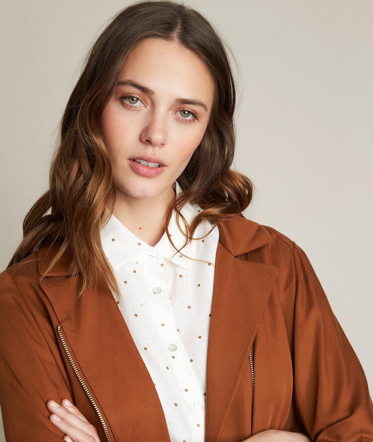 Lucie caramel tencel jacket cinnamon.
