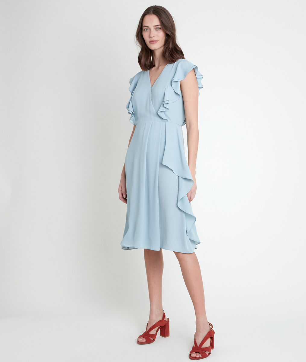 MELANIE celadon ruffle dress | 1-2-3 MELANIE celadon ruffle dress PhotoZ | 1-2-3