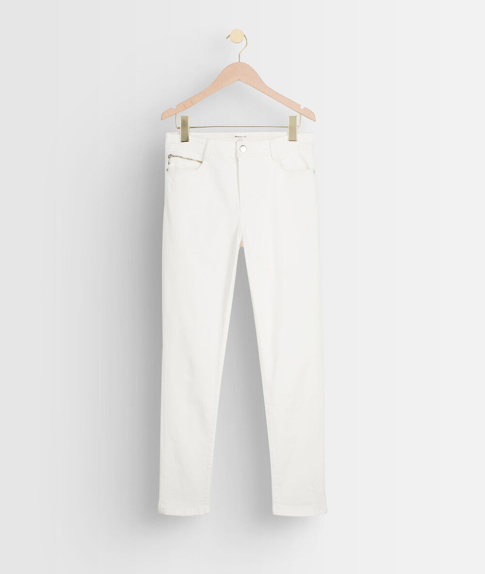 The iconic sultan ecru slim-fit cotton satin jeans ecru.