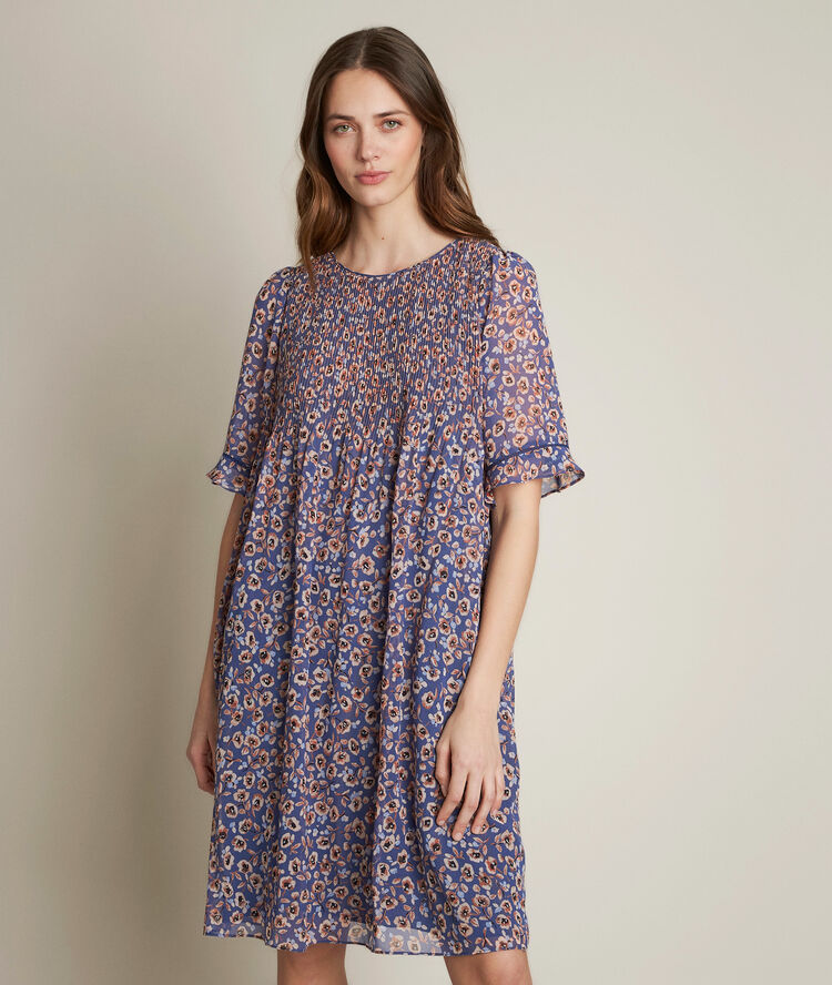 Coralia printed pleated dress cloud.