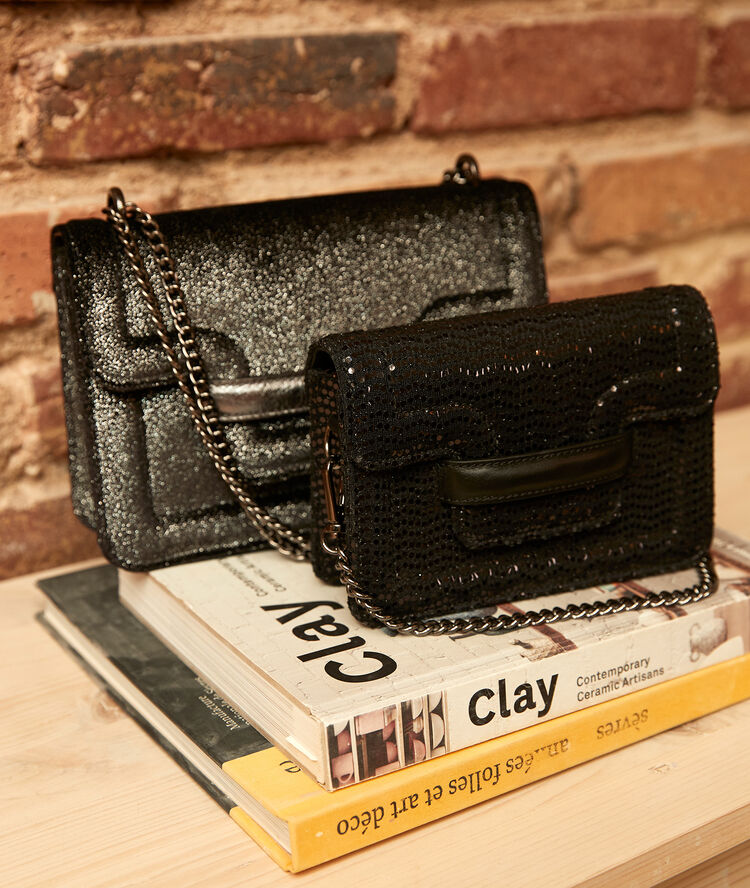 Mini 123 suede leather bag chine moyen.