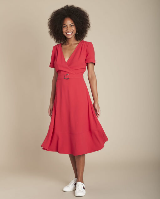 Risia red swishy wrap dress (2) - Maison 123