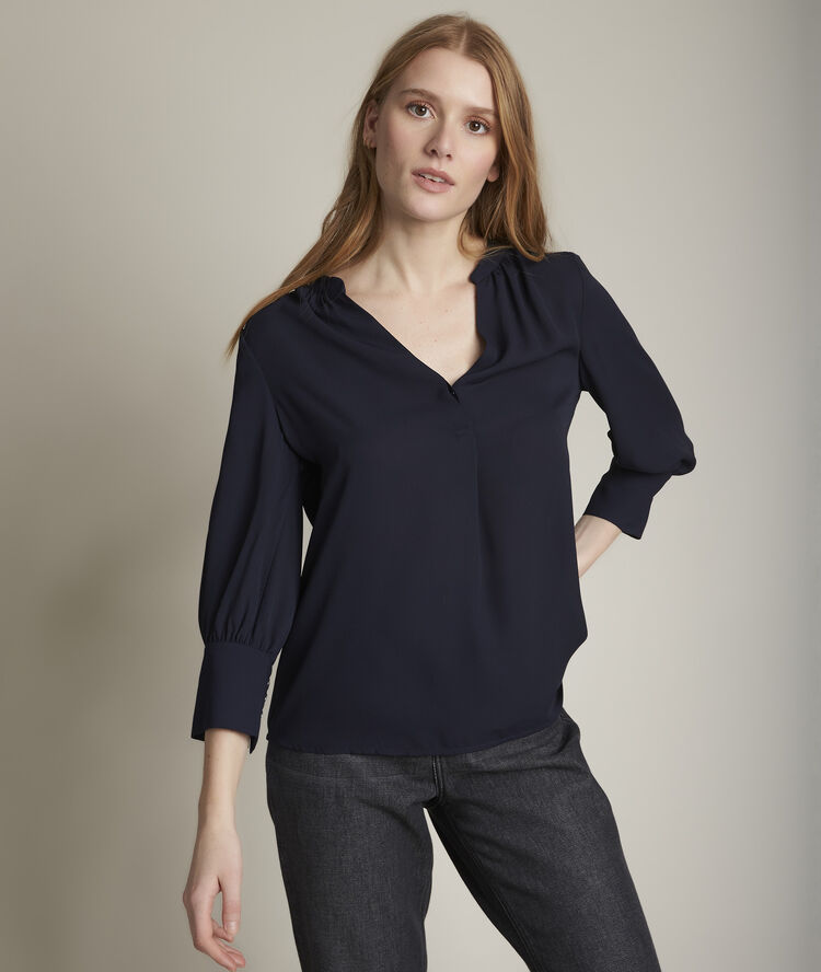 Elisee flowing navy blue blouse navy blue.