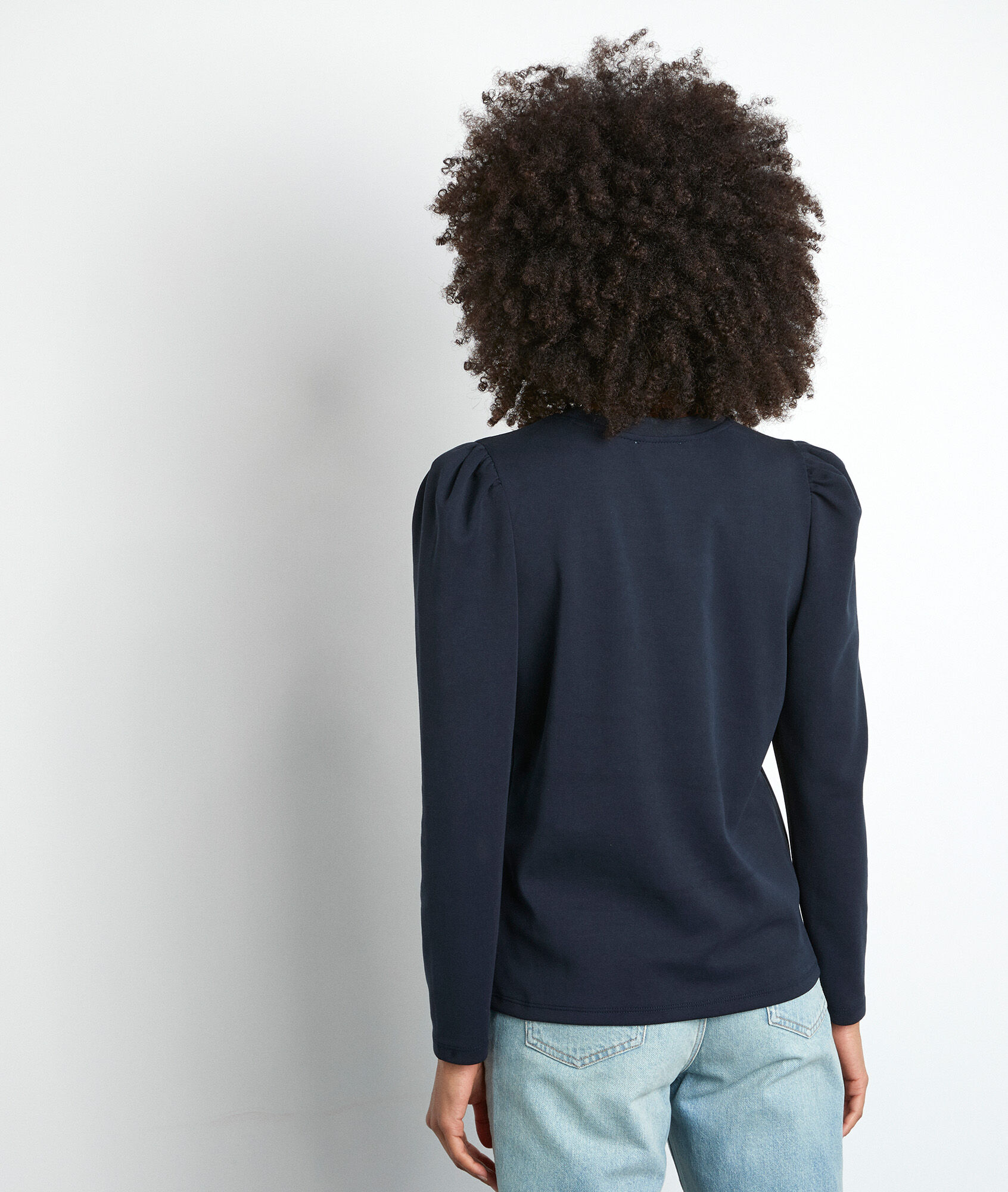 navy slogan sweatshirt