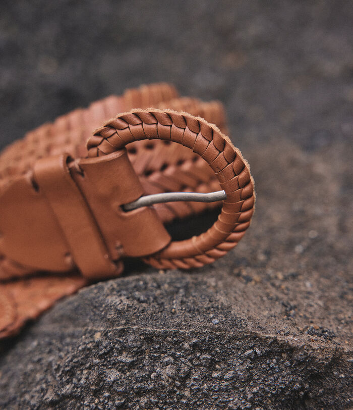 Bella Camel Braided Leather Belt PhotoZ | 1-2-3