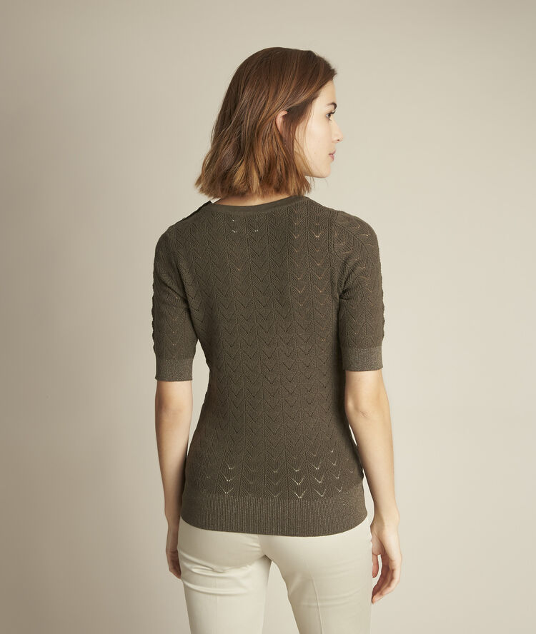 Dali khaki-coloured openwork jumper khaki.