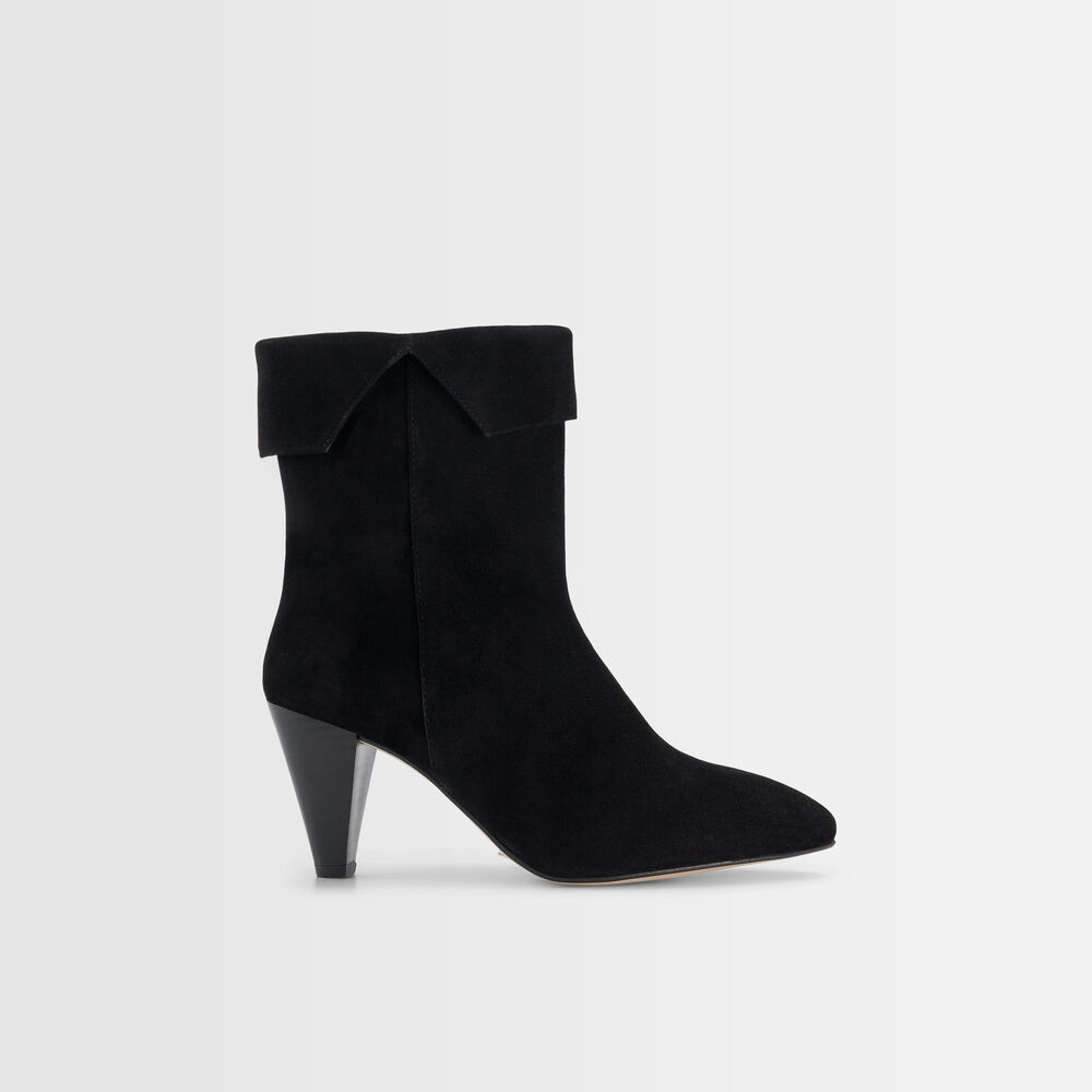 Valencia black high-heeled ankle boots noir.