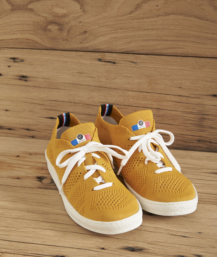 Ector yellow knitted trainers buttercup.