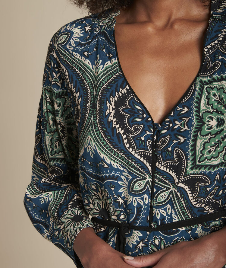 Ida paisley print dress navy.