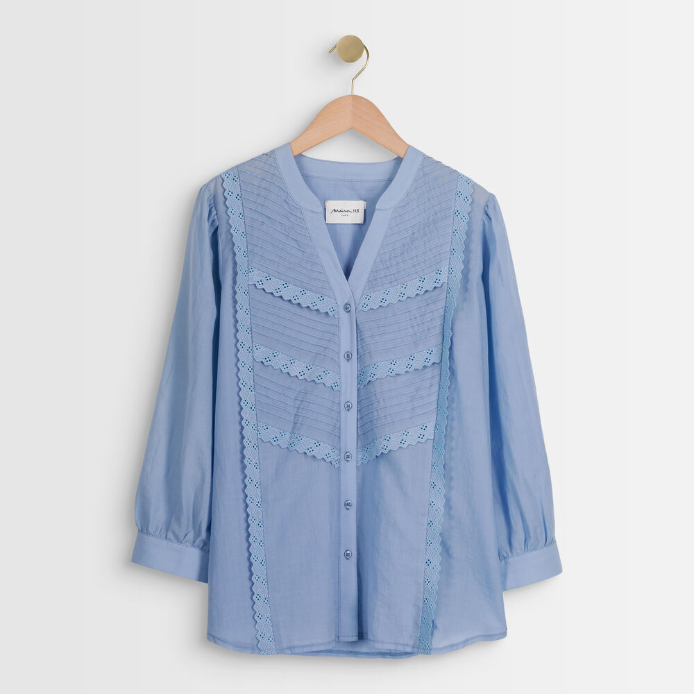 Thiago sky blue lace blouse ciel.